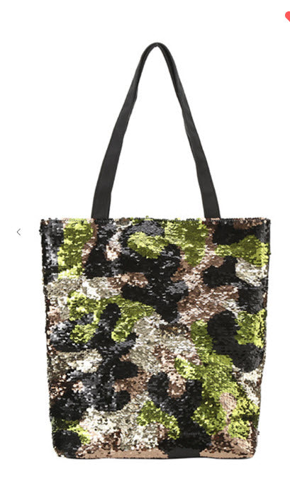 Camo Sequin Tote