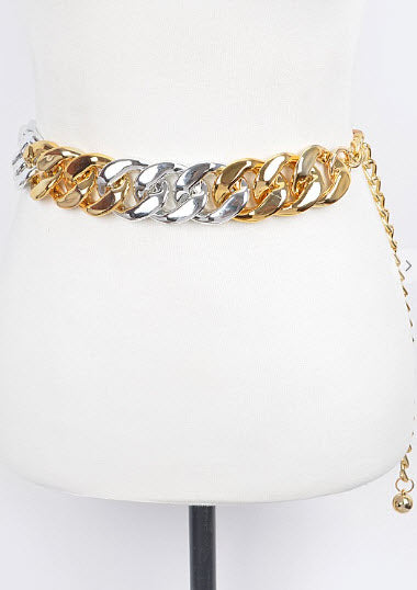 Oversized Silver & Gold Chain Belt