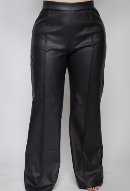 Plus Size Faux Leather Jeans